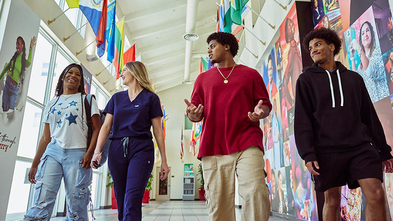 Students walking in Landon Student Union